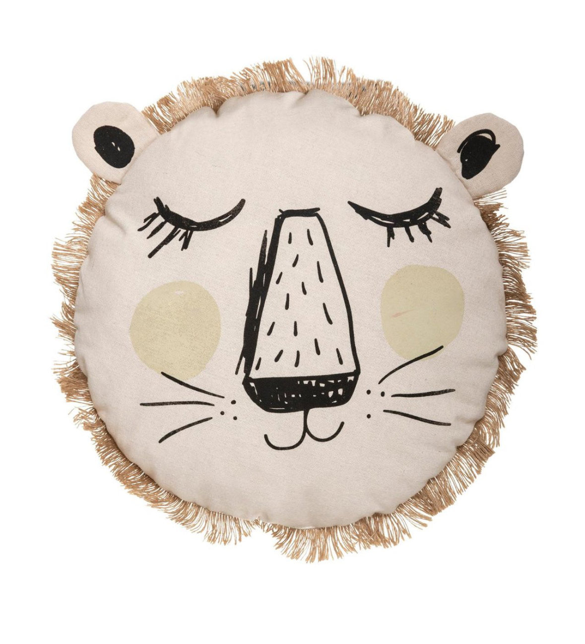 Coussin rond enfant Lion Multicolore