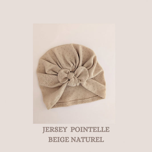 TURBAN JERSEY POINTELLE BEIGE