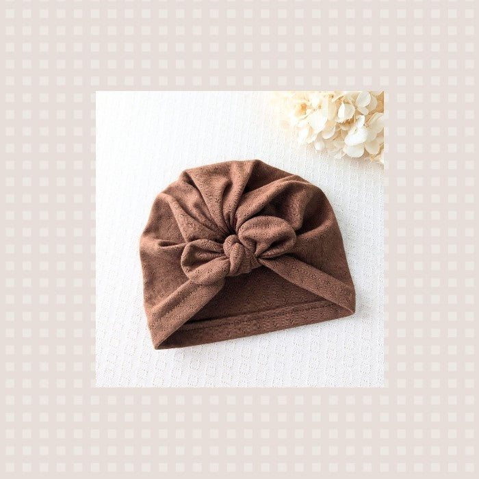 TURBAN jersey pointelle chocolat