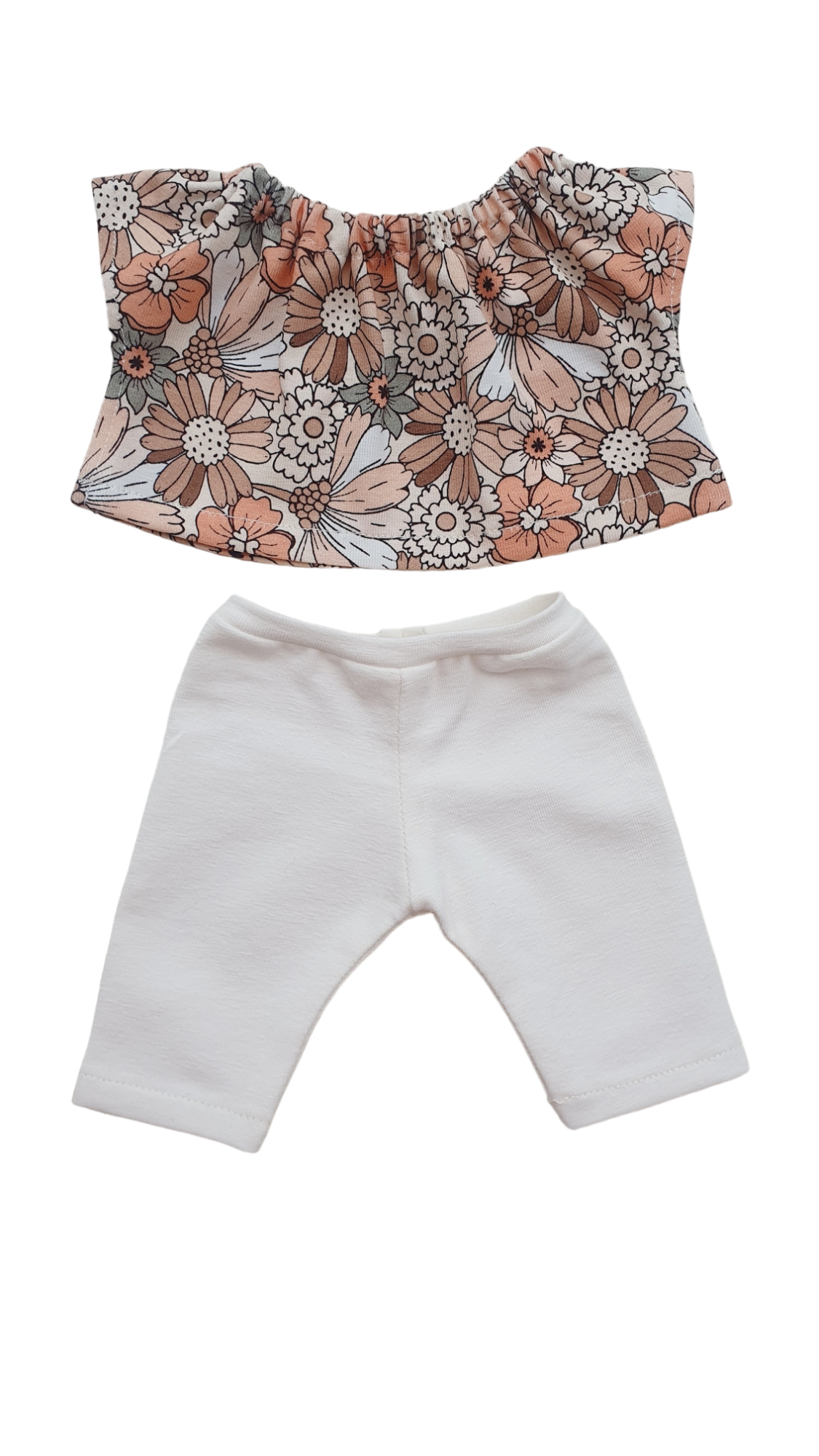 Douces fleurs - ensemble 2 pieces legging blanc casse